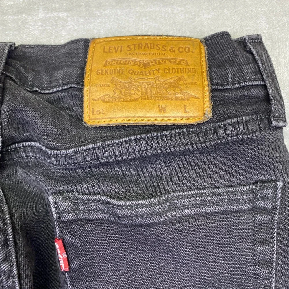 Levi Strauss Premium Mens Black Wash Slim Fit Jeans Sz 29 Fits 26
